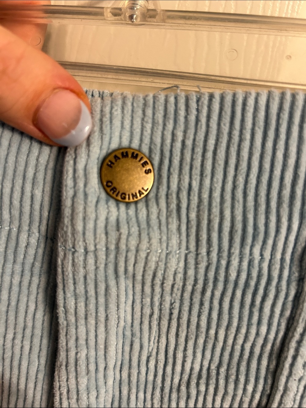 HAMMIES Size 32 Women's High-Waist Light Blue Corduroy Shorts Surfer Coastal - Picture 5 of 10